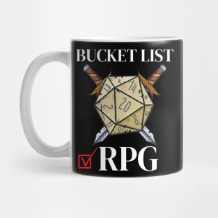 Bucket List Rpg Fantasy Tabletop Enjoy Rolling D20 Gamer Mug